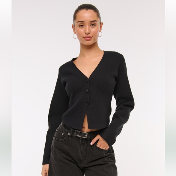 Abercrombie & Fitch Sweaters - Black Button-Up Women's Sweater